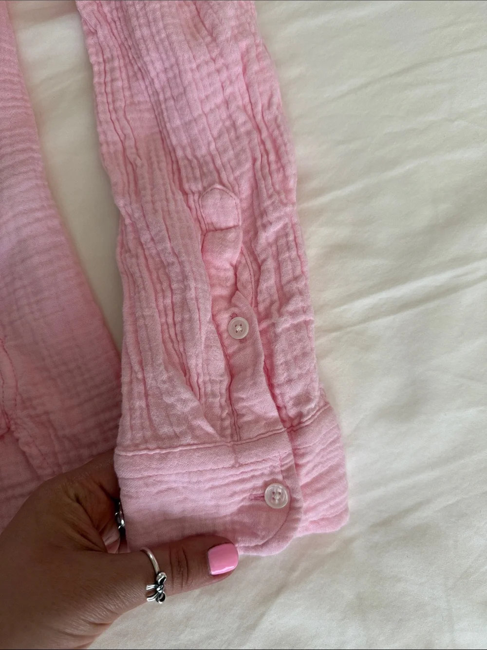 J. Crew Pink Blossom Waffle Button-Down Shirt